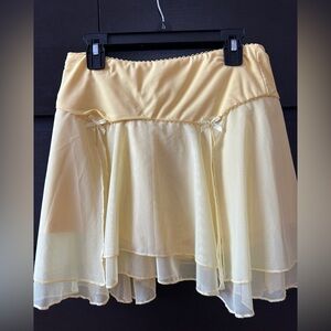 Sheer yellow skort